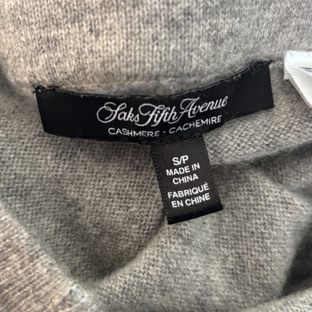 Saks Fifth Avenue 100% Cashmere Lounge Pants Gray Drawstring Straight Leg Small - Picture 6 of 7